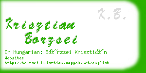 krisztian borzsei business card